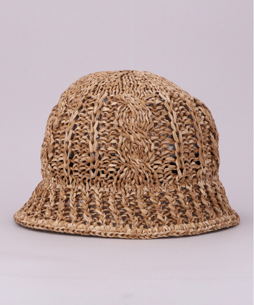 HAND KNITTED PAPER BUCKET2 BEIGE ONESIZE