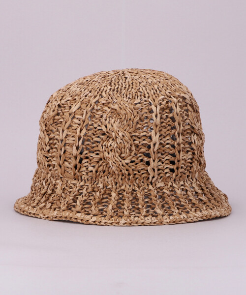HAND KNITTED PAPER BUCKET2 BEIGE ONESIZE