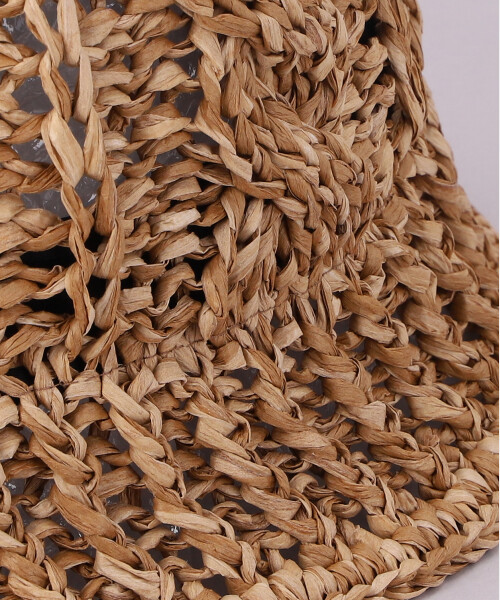 HAND KNITTED PAPER BUCKET2 BEIGE ONESIZE