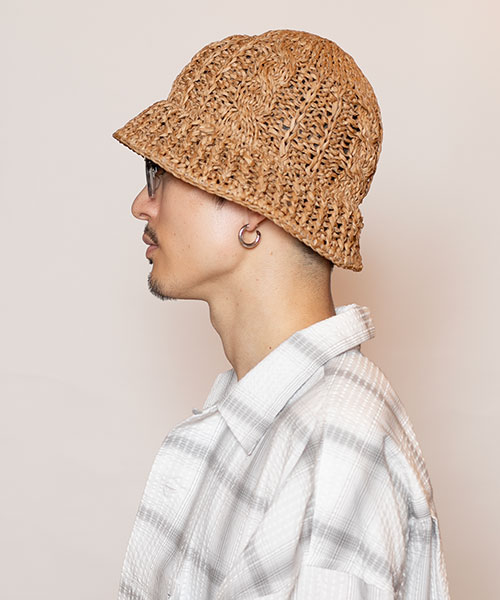 モデル頭囲：58.5cm 着用サイズ：ONESIZE