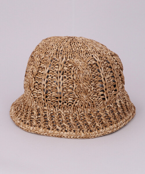 HAND KNITTED PAPER BUCKET2 BEIGE ONESIZE