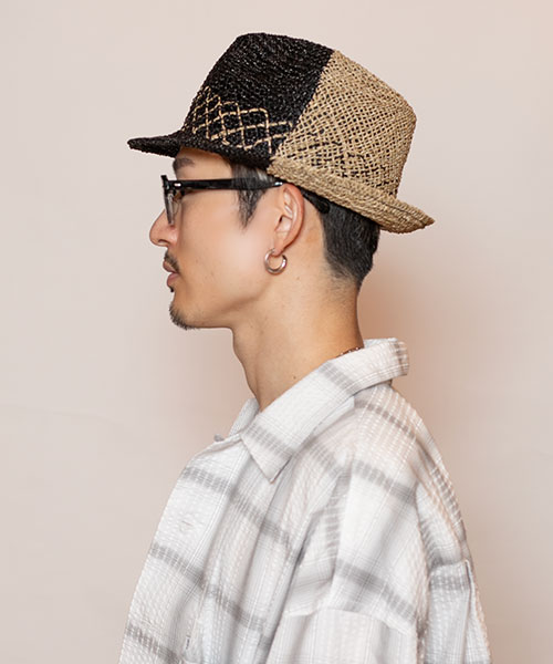 モデル頭囲：58.5cm 着用サイズ：ONESIZE