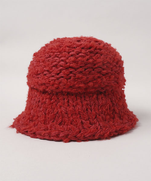 HAND KNITTED SAILOR HAT RED ONESIZE