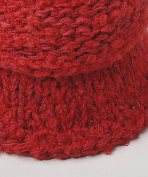 HAND KNITTED SAILOR HAT RED ONESIZE