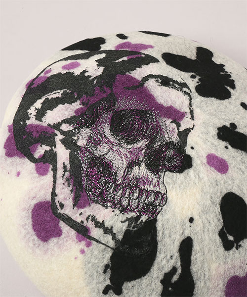 CA4LA CF SKULL PAINTING BERET