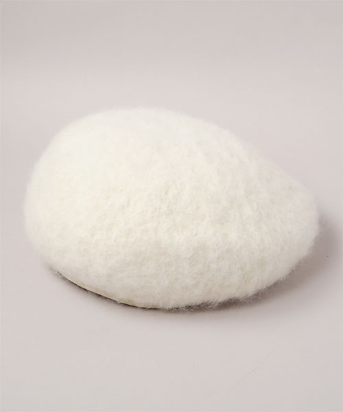 CF ALPACA PIPING BERET 3 WHITE ONESIZE