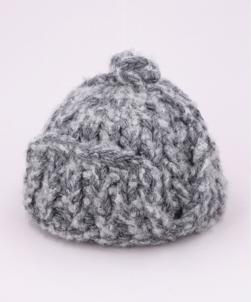 HAND KNITTED FLIGHT CAP GRAY ONESIZE