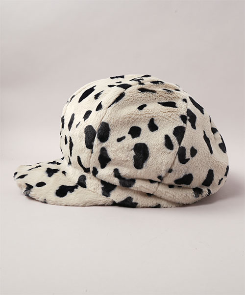 PRINTED FUR CASQUETTE BROWN ONESIZE