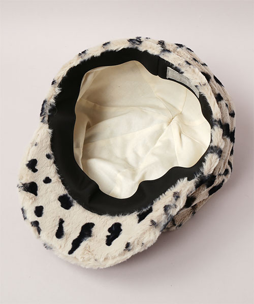 PRINTED FUR CASQUETTE BROWN ONESIZE