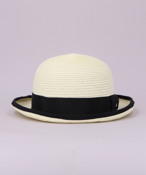 PAPER BRAID BOWLER HAT BLACK L