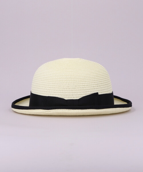 PAPER BRAID BOWLER HAT BLACK L