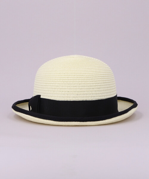 PAPER BRAID BOWLER HAT BLACK L