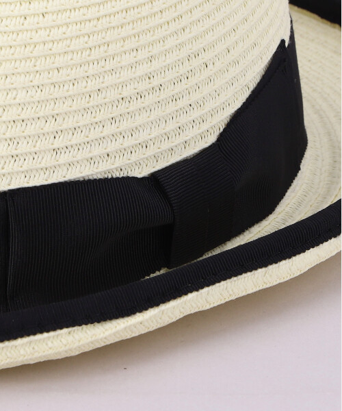 PAPER BRAID BOWLER HAT BLACK L