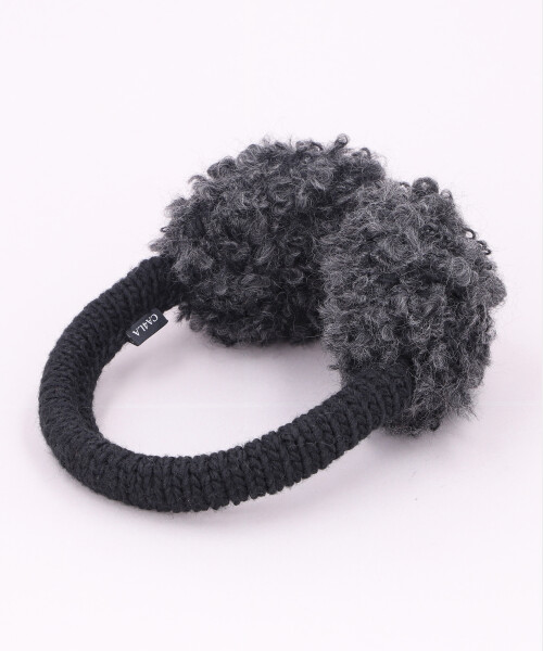 HAND KNITTED EARMUFFS BLACK ONESIZE