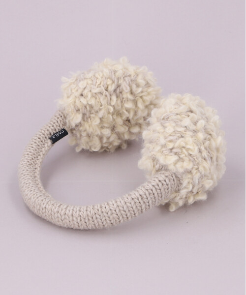 HAND KNITTED EARMUFFS WHITE ONESIZE