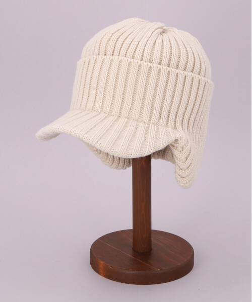 KNIT EARFLAP CAP BEIGE ONESIZE