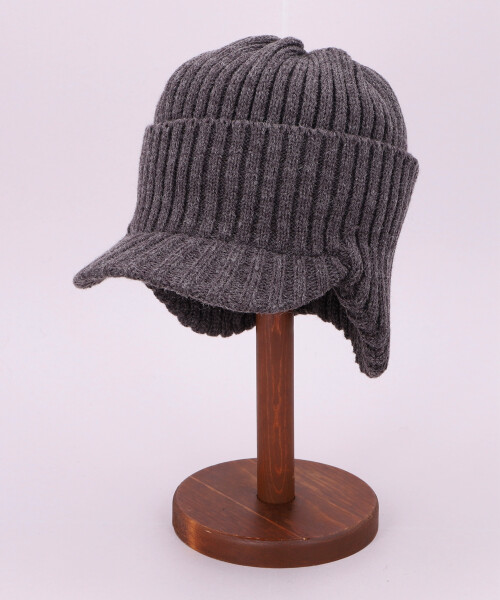 KNIT EARFLAP CAP(ONESIZE CHARCOAL GRAY): ニットキャップ｜帽子通販 