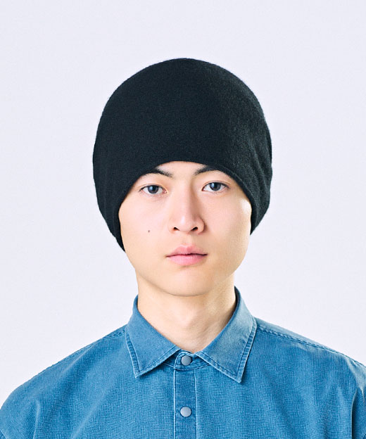 帽子 Cashmere knit Cap CASHMERE MISSILE LONG4 (ONE SIZE BLACK): Knit cap hat mail