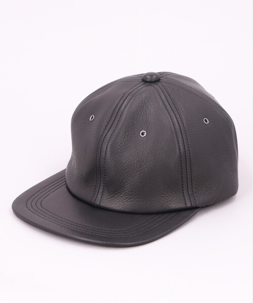 W COW LEATHER CAP BLACK ONESIZE
