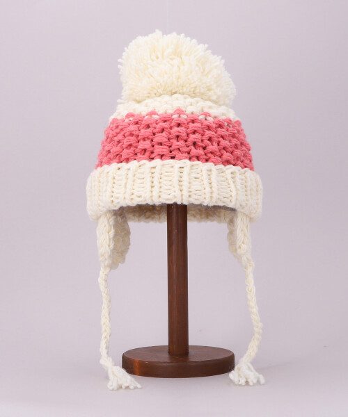 HAND KNITTED EARFLAP WATCH WHITE ONESIZE