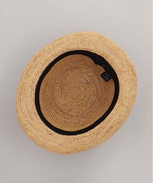 RAFFIA BOWLER HAT BEIGE M