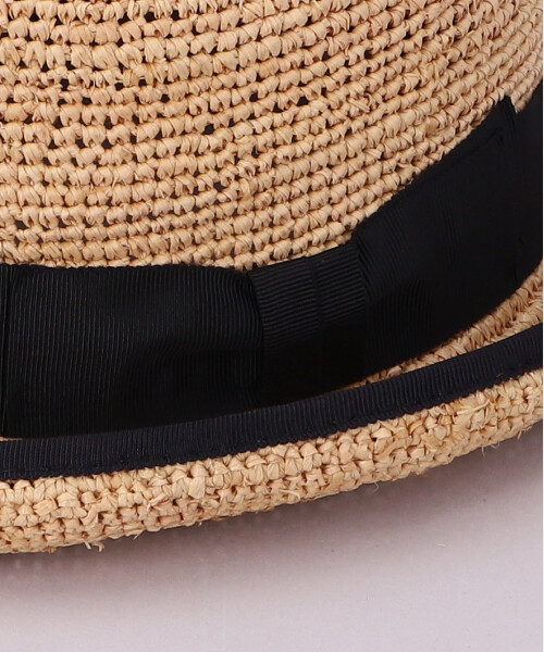 RAFFIA BOWLER HAT BEIGE M