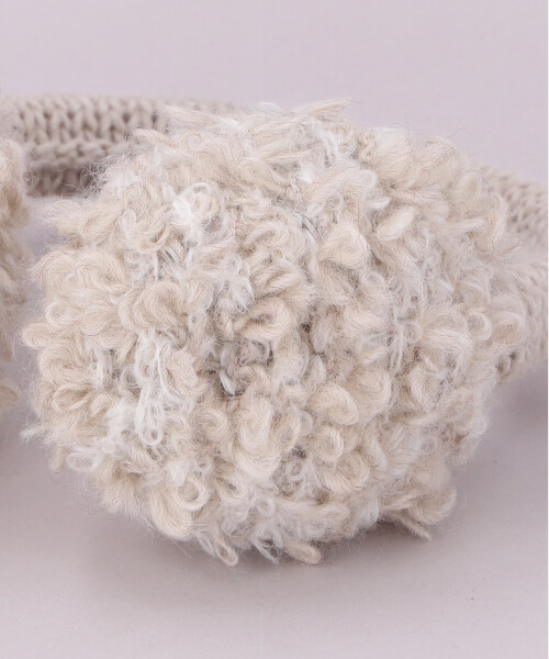 HAND KNITTED EARMUFFS2 BEIGE ONESIZE