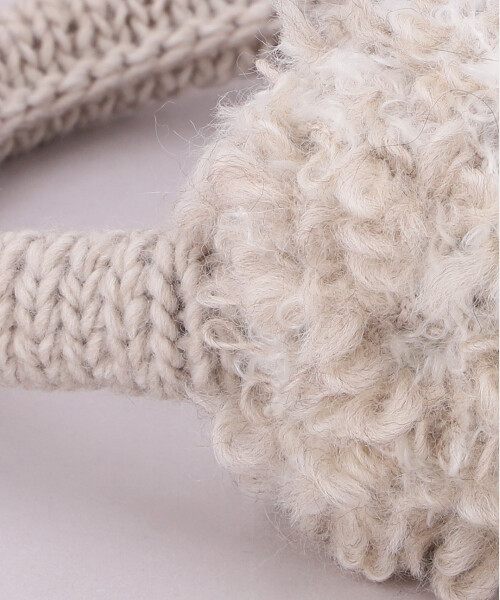 HAND KNITTED EARMUFFS2 BEIGE ONESIZE