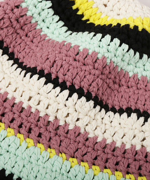 HAND KNITTED CROCHET TULIP GREEN ONESIZE