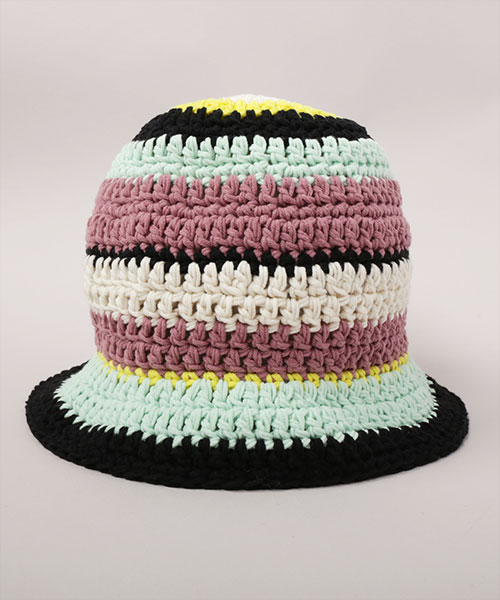 HAND KNITTED CROCHET TULIP GREEN ONESIZE