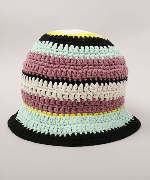 HAND KNITTED CROCHET TULIP GREEN ONESIZE