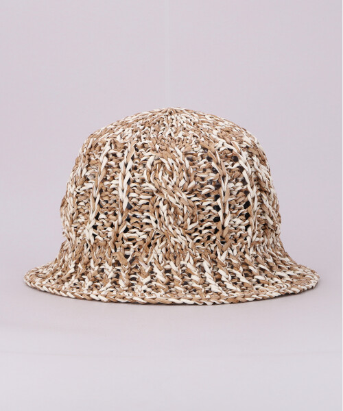 HAND KNITTED PAPER BUCKET3 BEIGE ONESIZE