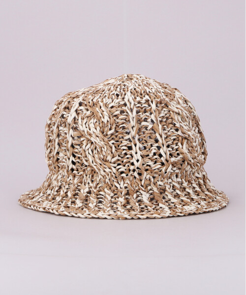 HAND KNITTED PAPER BUCKET3 BEIGE ONESIZE