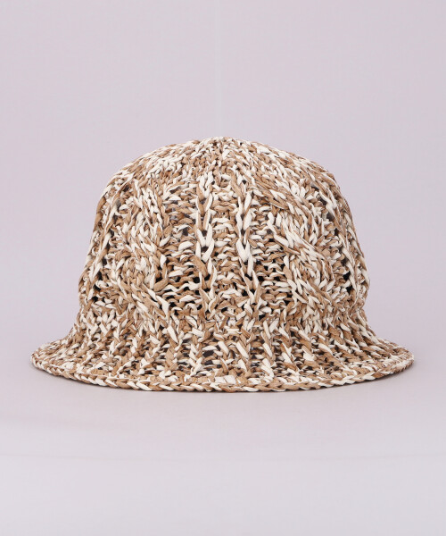 HAND KNITTED PAPER BUCKET3 BEIGE ONESIZE