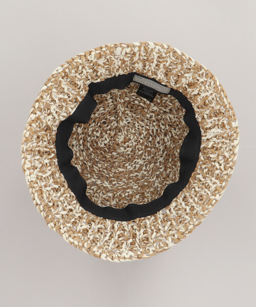 HAND KNITTED PAPER BUCKET3 BEIGE ONESIZE