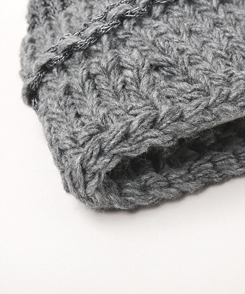 HAND KNITTED METAL CHAIN WATCH GRAY ONESIZE