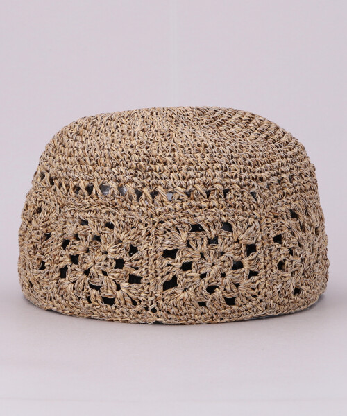 HAND KNITTED PAPER BALL CAP BLUE ONESIZE