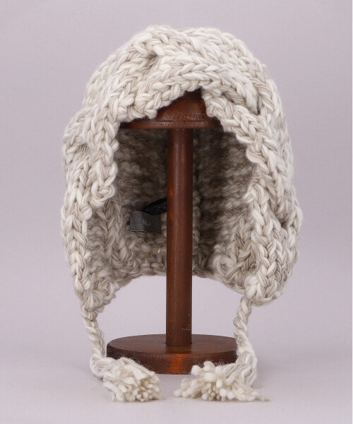 HAND KNITTED MIX HOOD YELLOW ONESIZE