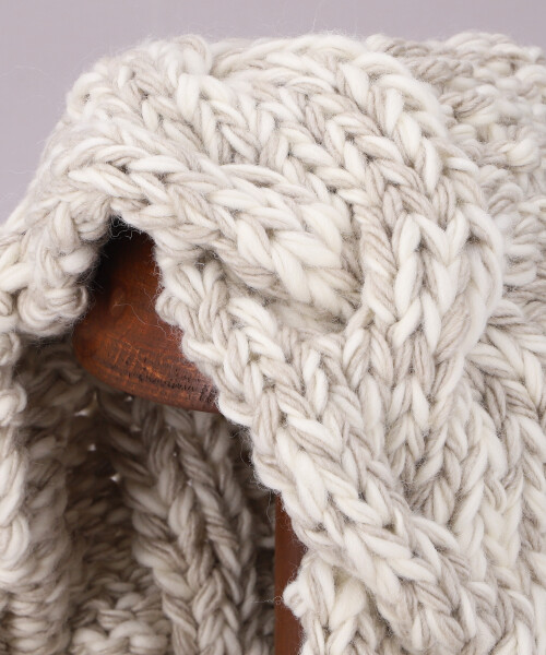 HAND KNITTED MIX HOOD YELLOW ONESIZE