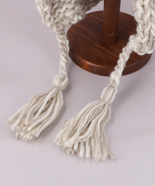 HAND KNITTED MIX HOOD YELLOW ONESIZE